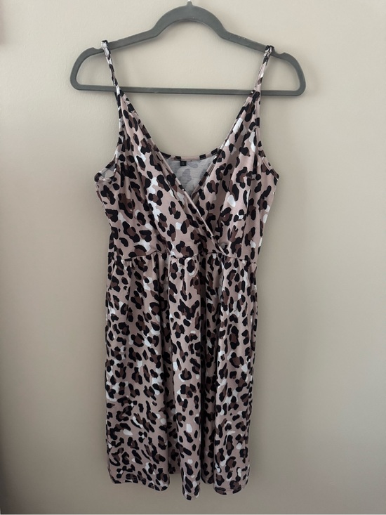 Other - Women’s Leopard Print Slip Dress - Taupe / Black